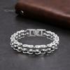 Unisex Bracelet Motorcycle Chain Design Stainless Steel Punk Hip-Hop Style Luster Smooth Wrist Bangle for Various Occasions