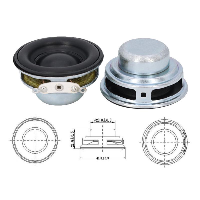 2-inch Full-Range Square/Round Speaker, 4/8 Ohm, 3-10W, 50-53mm, Dual Internal Magnet