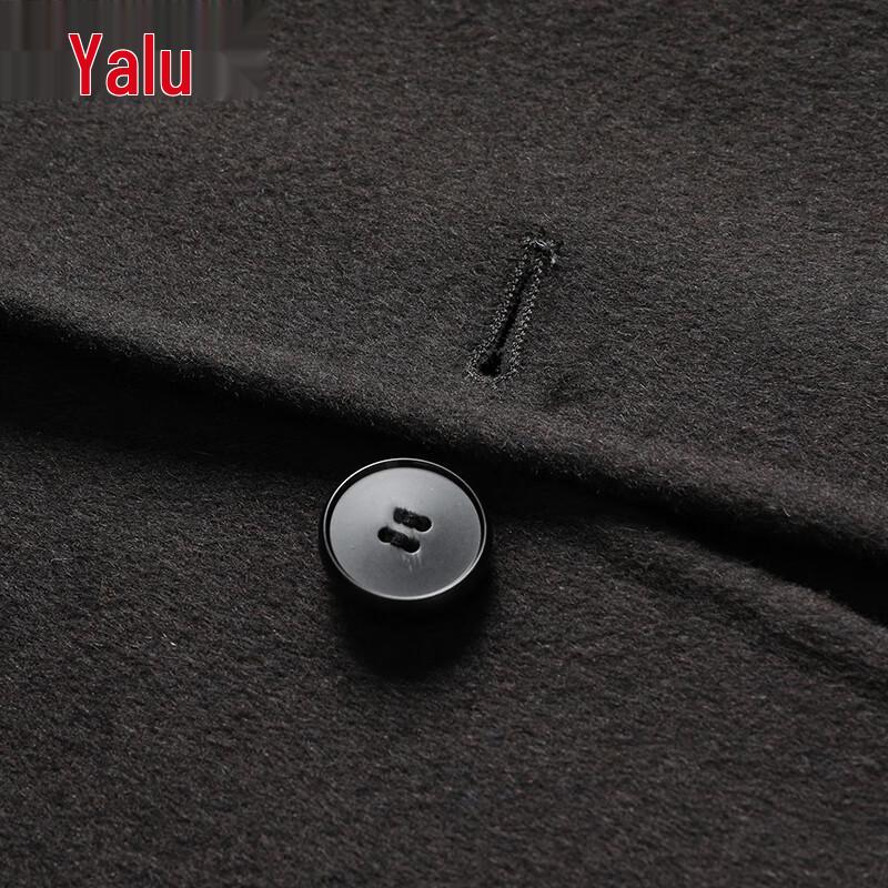 Yalu Men's Mid-Length Double-Faced Wool Blend Overcoat