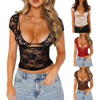 Blusa de Encaje Elegante y a la Moda para Mujer