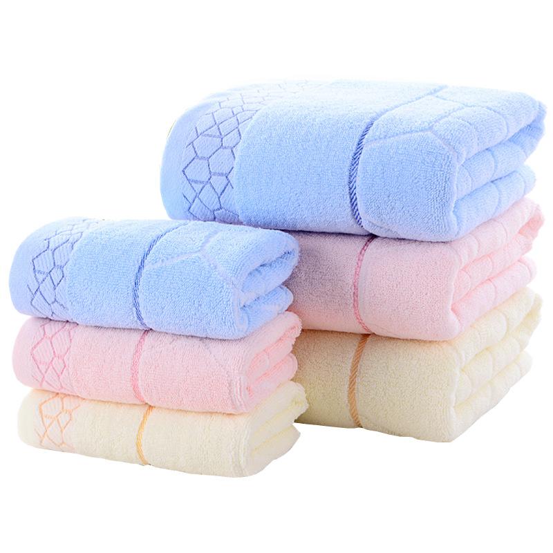 Pure Cotton Plain Water Cube Bath Towel 70 * 140 Thickened Cotton Bath Towel Gift Printing Embroidery