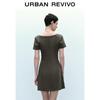 UR2026 Women's Casual Color-block Faux Two-Piece Short Sleeve Dress