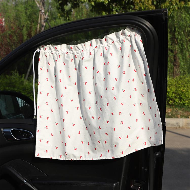 Car curtains Cartoon Cotton Fabric Car Curtain Sunshades - Suction Cup Design Sun Protection Heat Insulation Auto Sunshades
