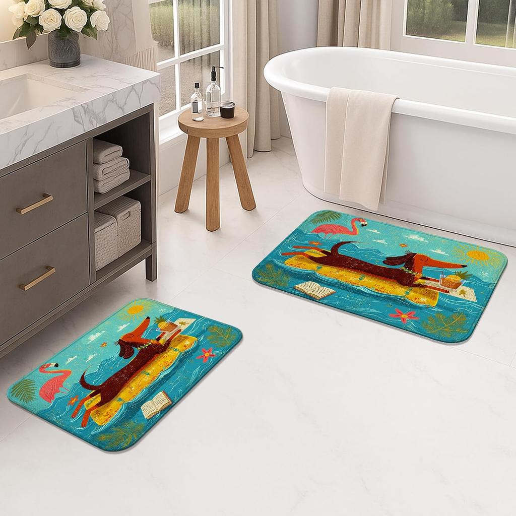 Tropical Beach Flamingo Seahorse Ocean Print Rug Runner Mat Nautical Coastal Style Home Decor Area Rug