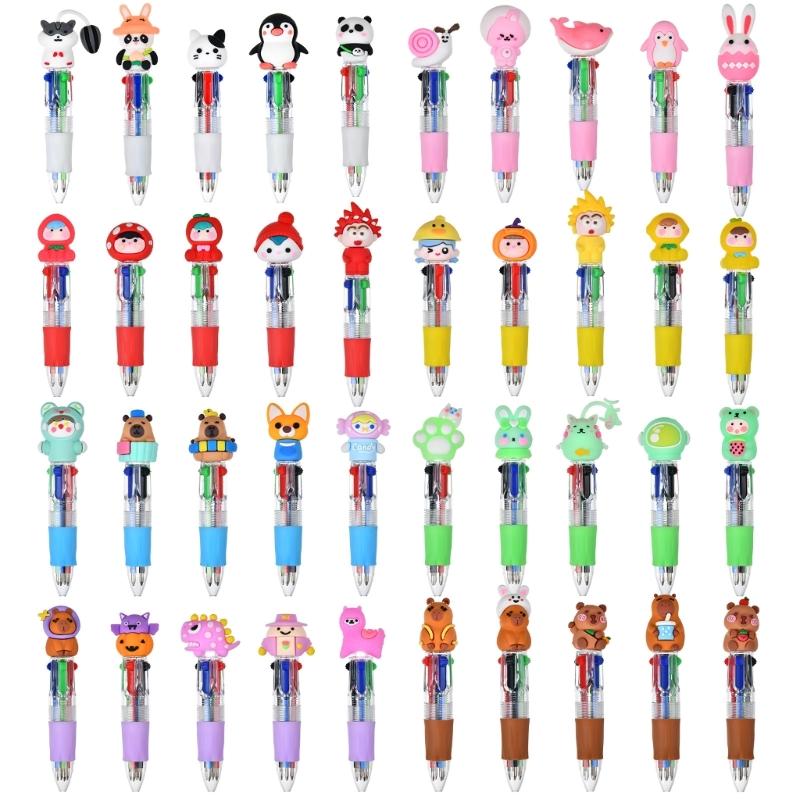Multicolored Ballpoint Pen 4-Color-in-1 Writing Pens Retractable Ballpoint Pens for Note Taking Journaling
