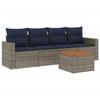 VidaXL Garden Lounge Set with Cushions 5 Pcs, Patio Sofas, Furniture Set, Outdoor Terrace Furniture, Grey 3256334