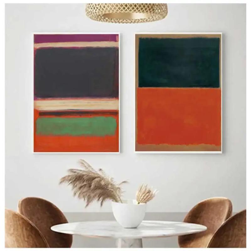 Famoso Poster di Opera d'Arte Astratta Colorata di Mark Rothko Pittura su Tela Arte Moderna da Parete Per Galleria Soggiorno Decorazione Casa