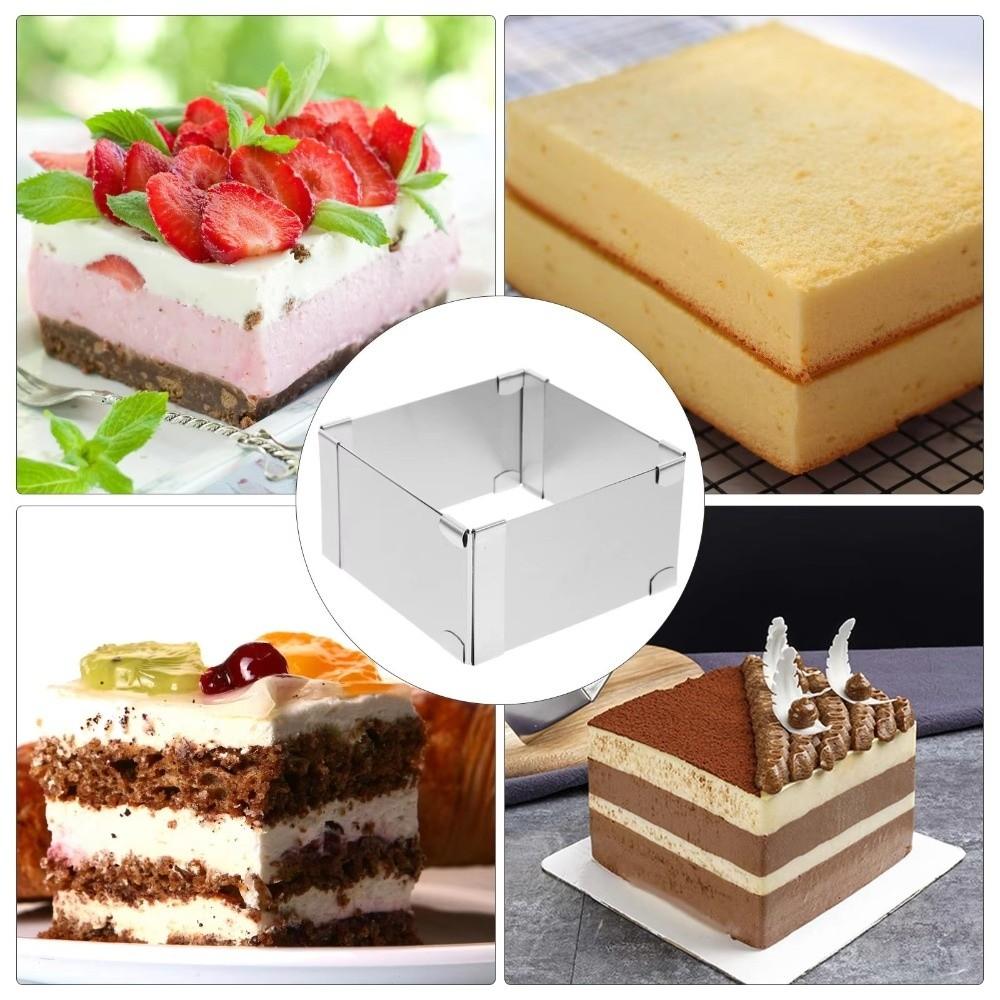 DIY Stainless Steel Baking Mould Square Dessert Baking Mould Mousse Cake Ring  Cake Shop