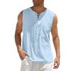 Gilet ampio da uomo Canotta Canotta con lacci Scollo a V senza maniche Pullover in lino di cotone Casual Streetwear