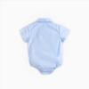 Romper Jumpsuit Short Sleeve Spring Summer Collar Button Boy Baby Kids Children Baby Clothes Girl Casual Cotton 23466 Blue 18Months [Misia Luxury]