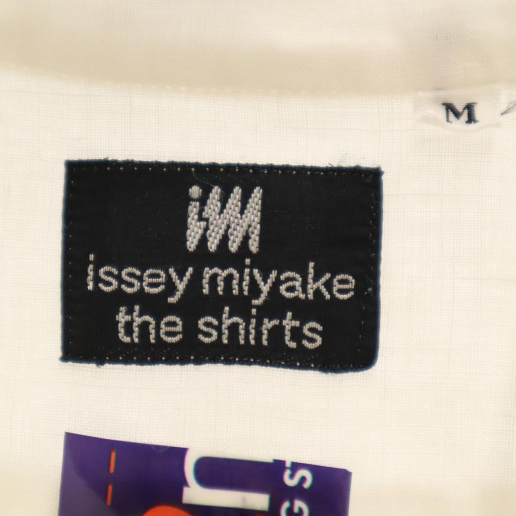 Issei Miyake the Shirts 90s Linen Old Long Sleeve Band Collar Shirt M Men's Used