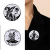 Moon Phase Witch Brooch Enamel Goth Pin Black Cats Designs Punk Jewelry For Halloween Accessories Gift