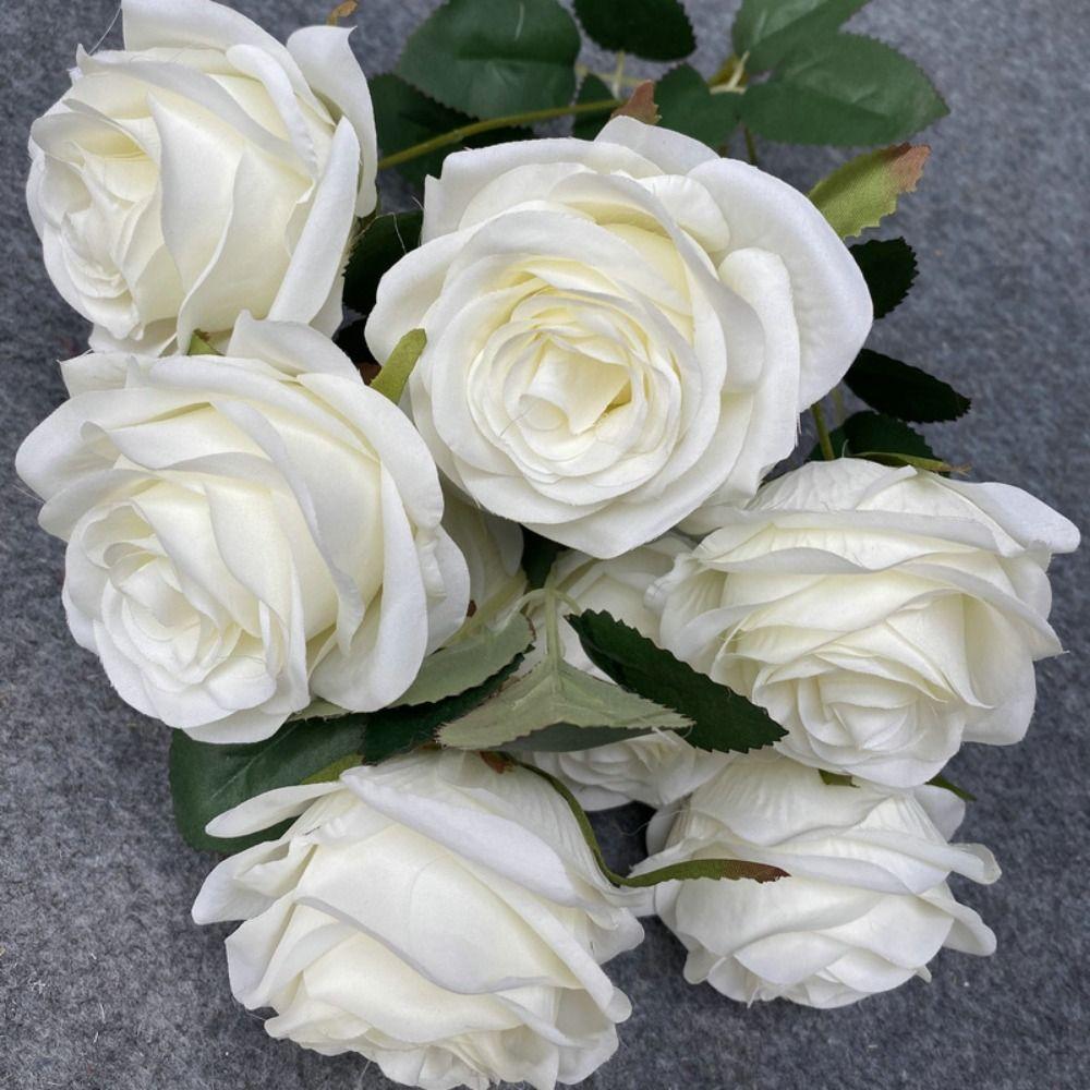 Retro 9 Köpfe Künstliche Blumen Realistisch Bunt Künstliche Blume Seidenblume Hochzeit Zuhause Party Dekoration