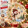DIY Craft Christmas Diamond Painting Set Acrylic Round Board Xmas Acrylic Pendant  Gift