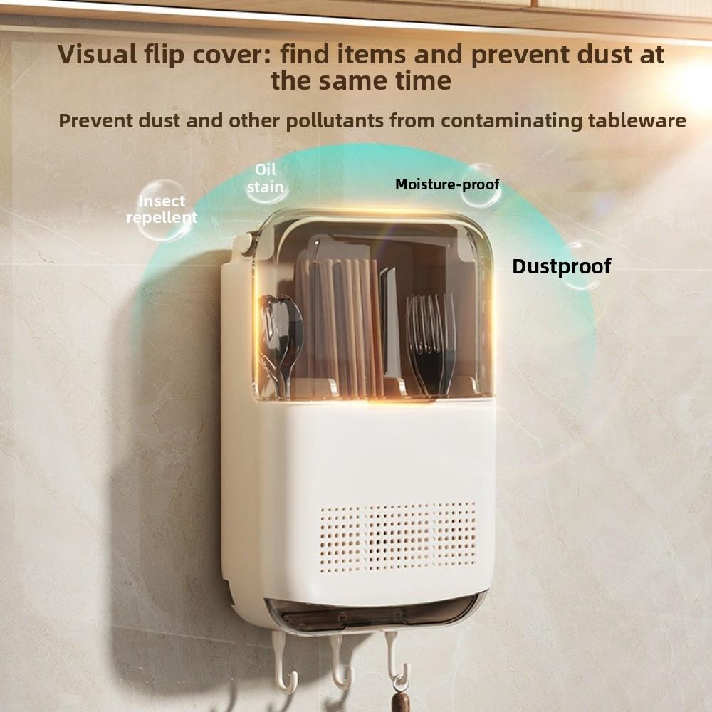 with Lid Tableware Storage Holder Dustproof Chopstick Organizer Spoon Organizer  Home Organization