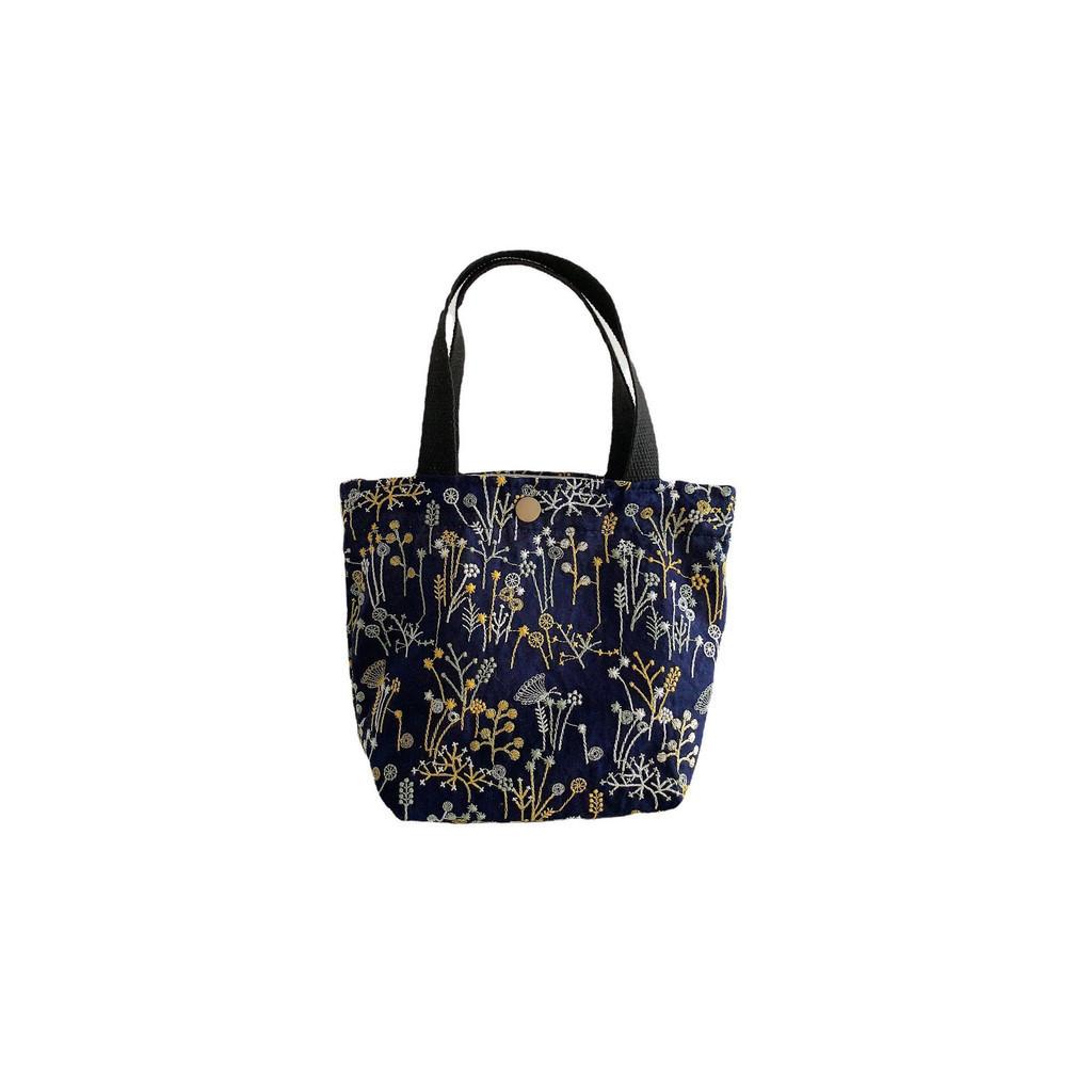 Stylish Canvas Tote Bag With Floral Prints Soft Handle For Casual Wear
