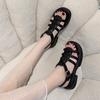 Internet celebrity Roman sandals women's summer 2025 new fashion platform woven fairy style thick heel skirt beach shoes