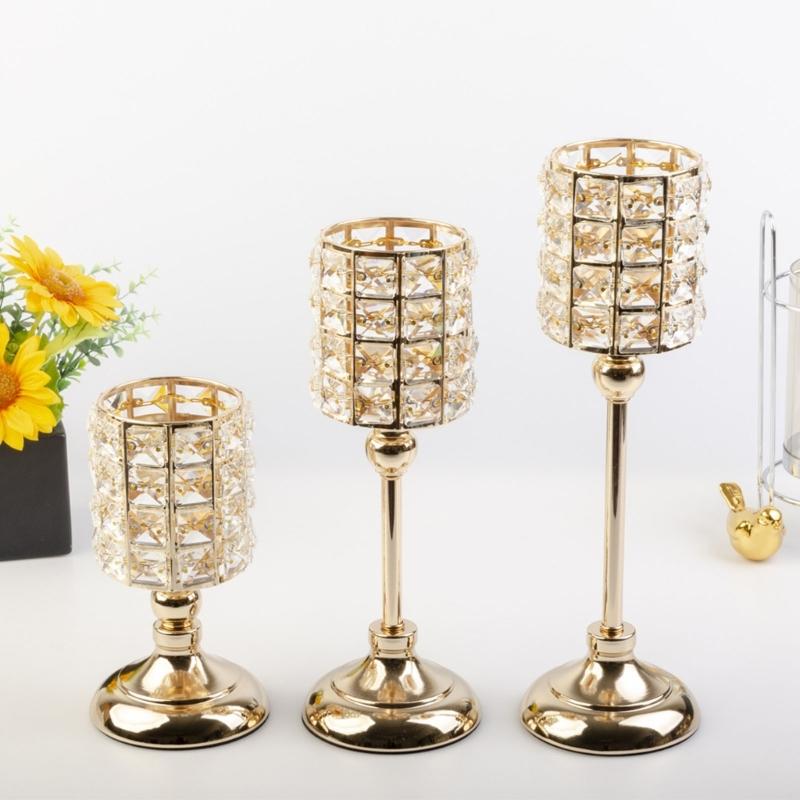 Crystal Candelabra Centerpieces Candle Holder for Wedding Home Holiday Dinner Party Table Decoration Valentine Christmas