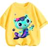 Gabby's Dollhouse Casual T Shirt Summer Cute Cartoon Print Fashion Crew Neck Tops For Children 3-14