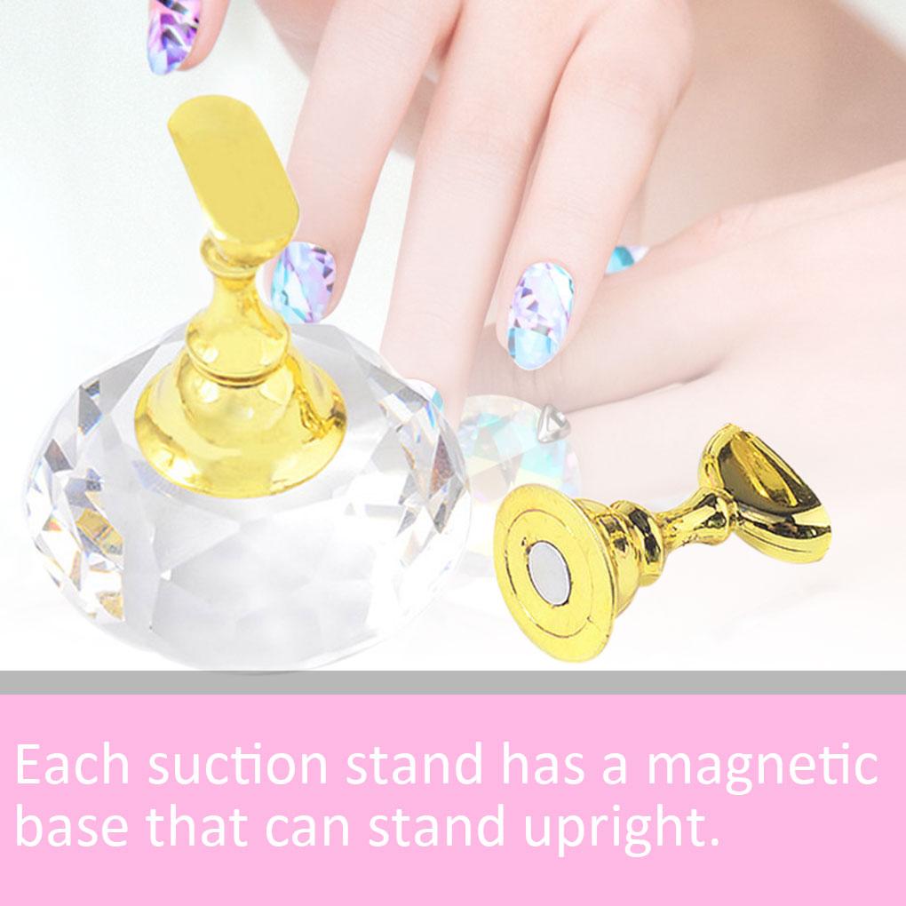 6pcs Tips Stand Holder Alloy Art Rhinestone Display Tip Holder Salon DIY Practice Manicure Tool