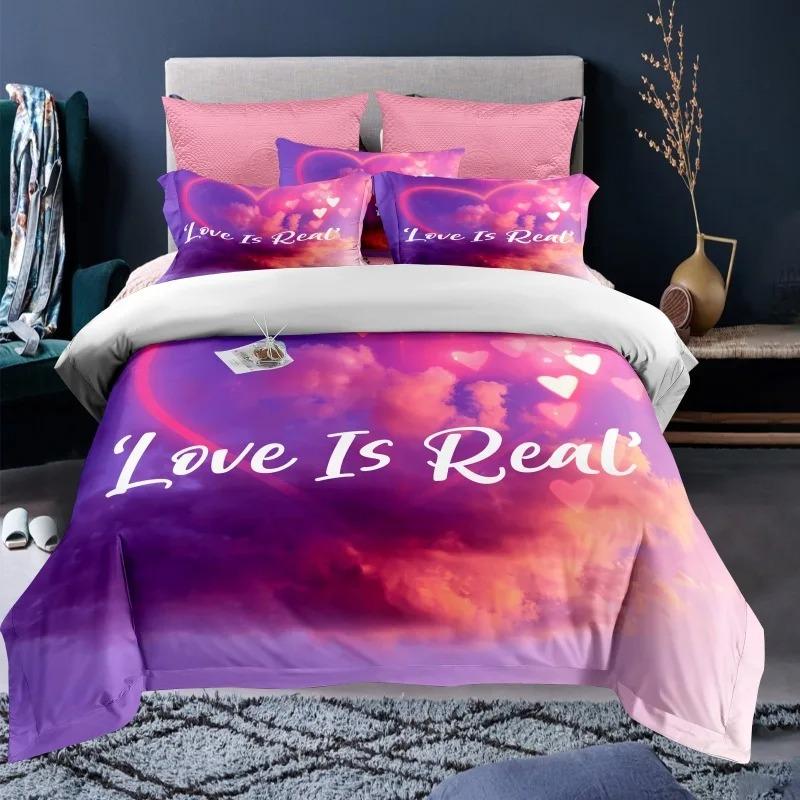 

Love Heart Valentine S Day 3D Comfortable Duvet Quilt Cover Pillowcase Bedding Set Children Bedroom Decoration Home Textile 70x133cm 2pcs