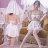 New erotic underwear, black and white wedding dress, bridal dress, chiffon skirt, small chest, flat chest gathering