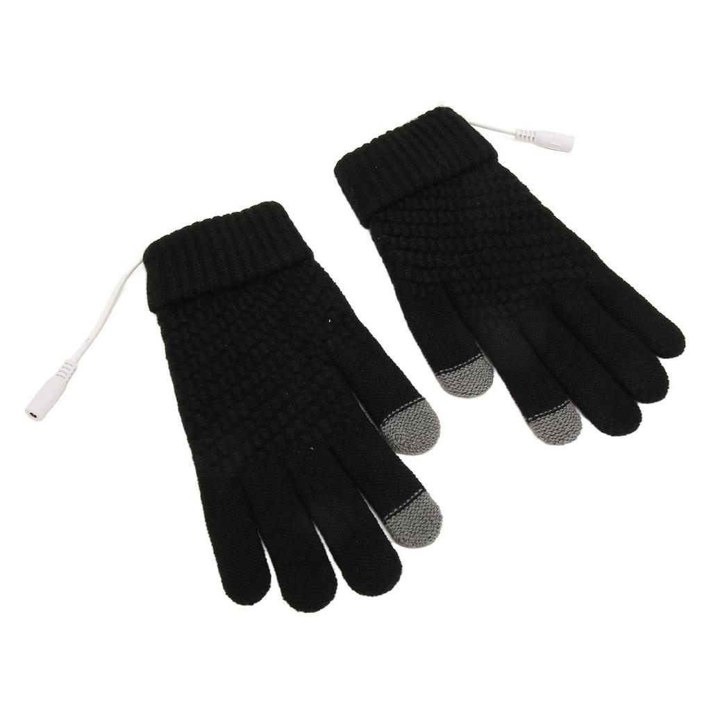 USB Heated Gloves Thicken Detachable Electronic Warming Knitted Gloves for Autumn Winter