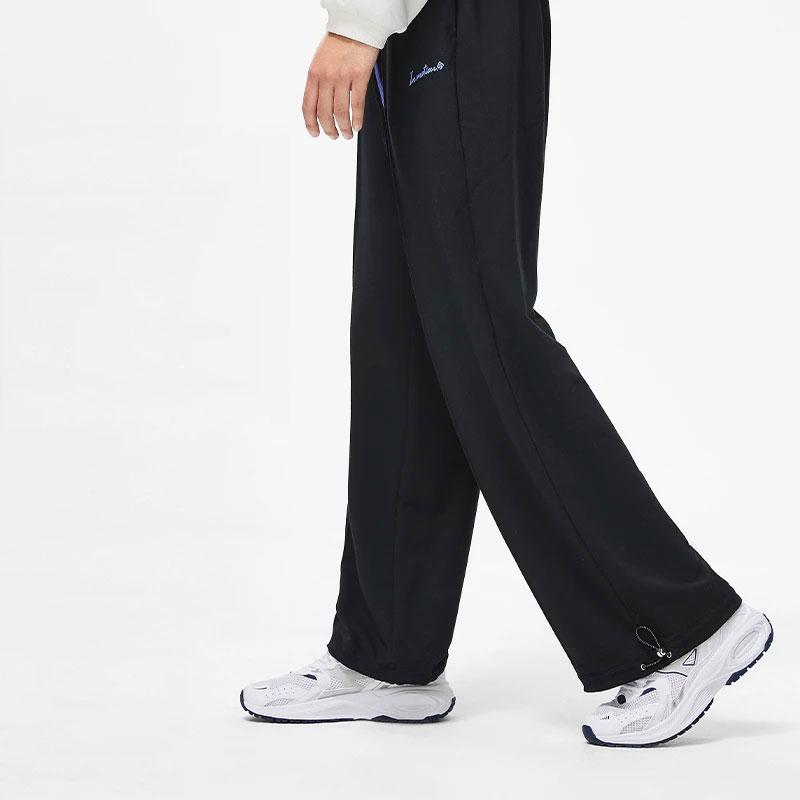 Li-Ning Embroidered Letter Print Cuffed Knit Sports Pants Women bottoms Black AKLT480-3