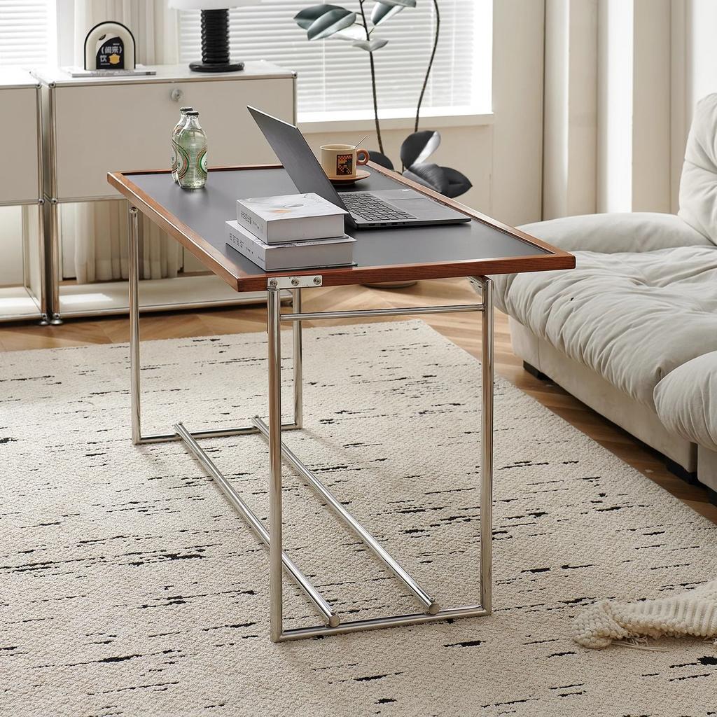 Vintage Designer Solid Wood & Stainless Steel Tea Table for Small Living Rooms - Nordic Style Furniture Living Room