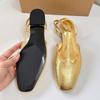 Spring Women Slingback Flats Designer Buckle Ankle Strap Fashion Gold Black Large Size Comfortable Ladies Mary Jane Shoes