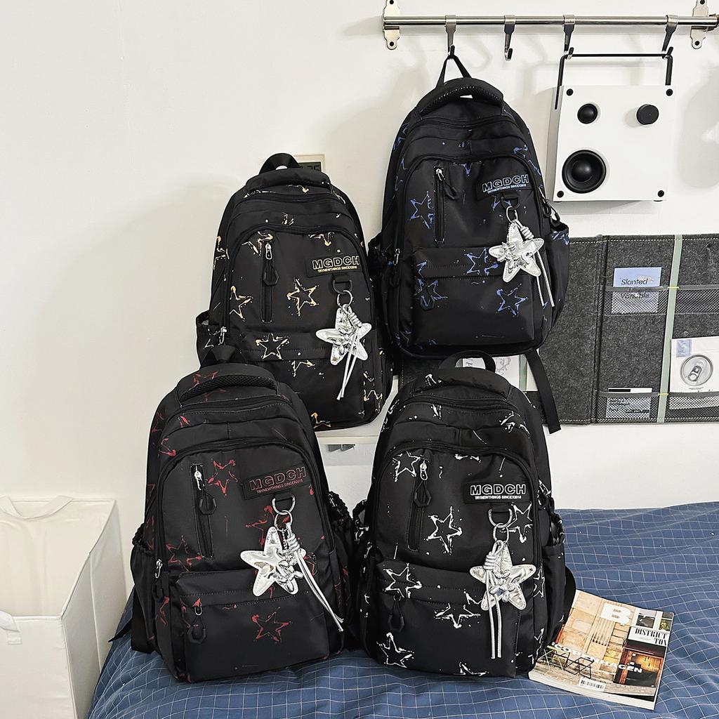 Schoolbag new ins style high value backpack printing junior high school student schoolbag male college style travel trendy cool backpack