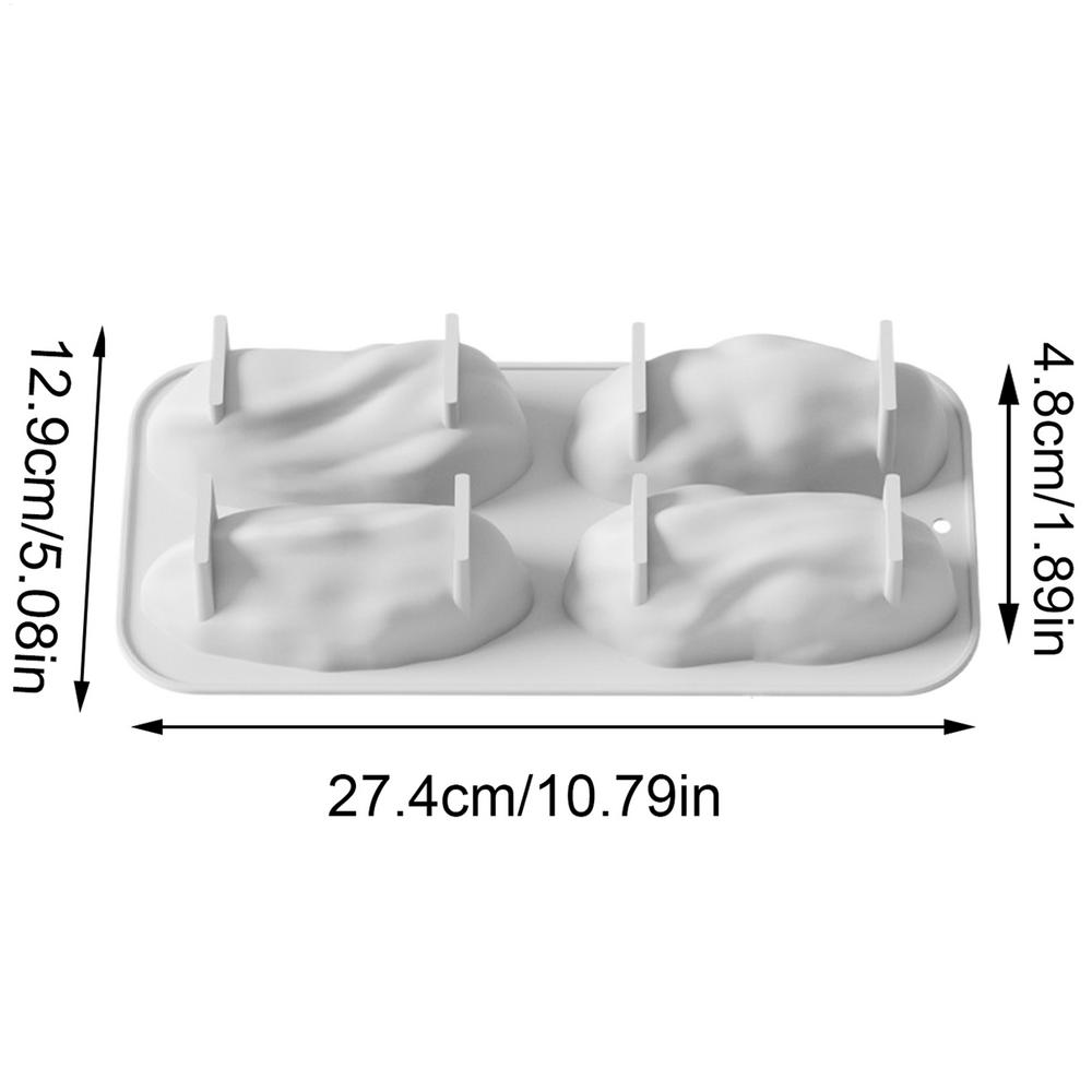 Silicone Baking Mold 4-Cavity Food Grade Nonstick Baking Silicone Molds Muffin Fan for Chocolate Candy Dessert Home Apartment