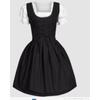 Women's Square Neck Short Sleeve Mini Dress Slim Fit Oktoberfest Dirndl Beer Festival Costume Dress