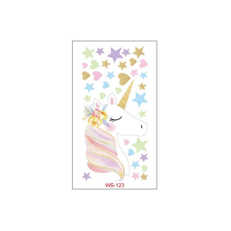 Cross Border Children's Cartoon Unicorn Tattoo Sticker Waterproof Long-lasting Fun Cute Sweat Resistant