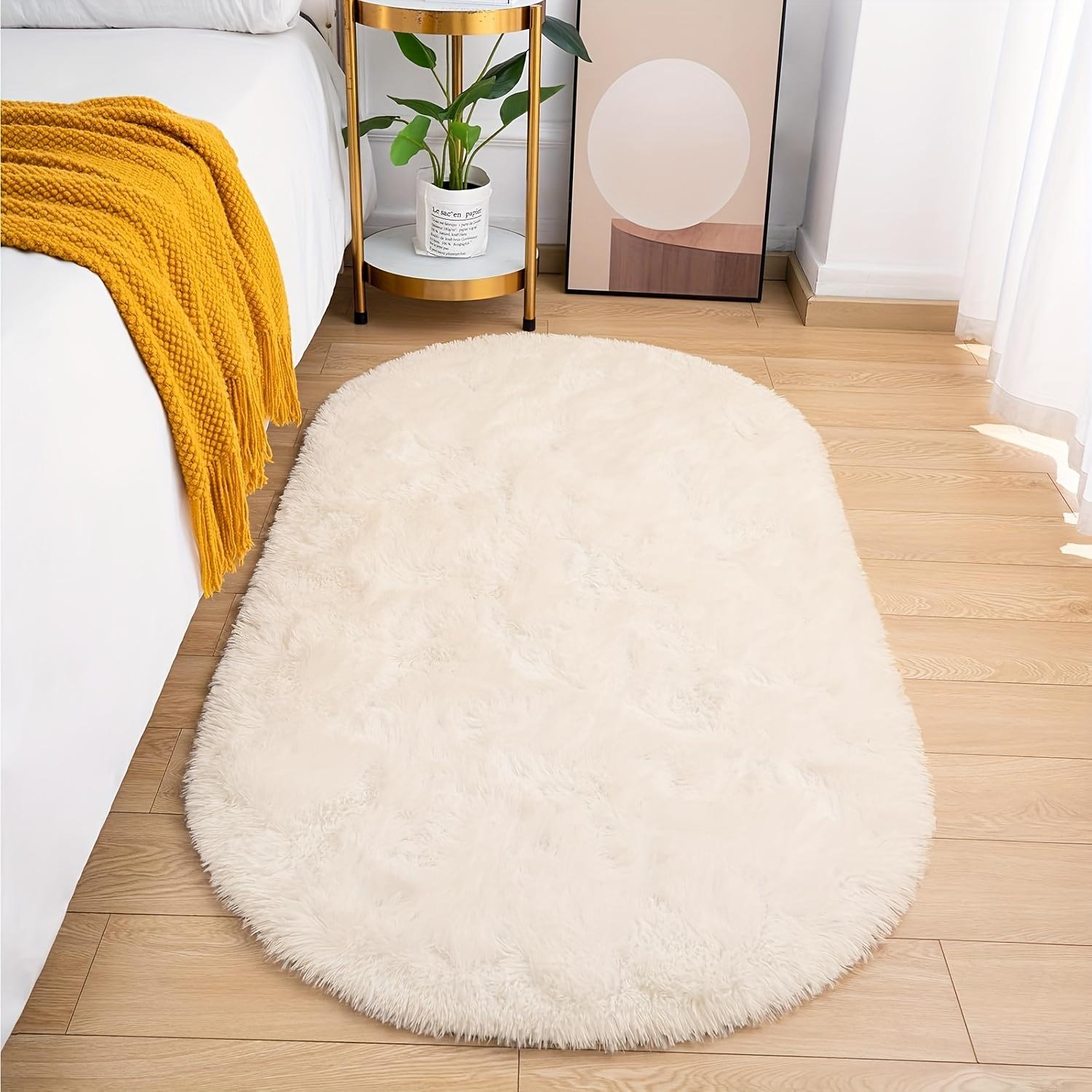 Tapis en Soie Dense Gris Tapis Chaud d'Hiver Tapis de Chevet de Chambre à Coucher Tapis de Canapé de Salon Tapis de Sol Doux à Poils Longs Déco Maison 40X120CM (1.3X3.9FT