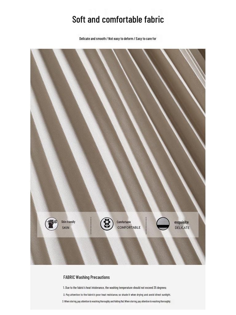 Plisowana spódnica A-line długa z gumką w pasie - Wszechstronny koreański styl - Wiosna-Lato 2026