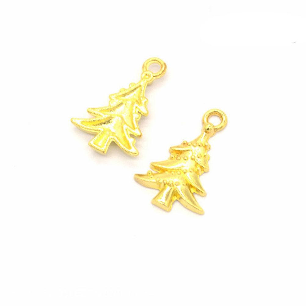 100Pcs Premium Alloy Christmas Tree Charms Pendants Jewelry Findings for Crafting Necklaces Bracelets Earrings Holiday Gifts