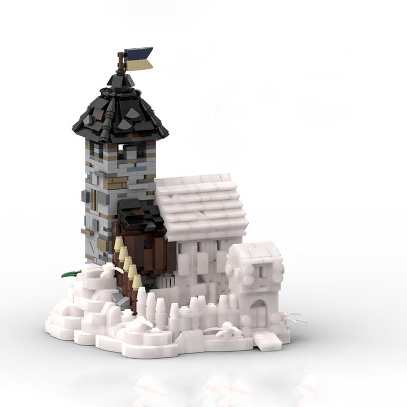 MOC mittelalterliches Blaustein Schloss Herzogliche Residenz modulares Gebäude DIY Montage Baustein Spielzeug Kindergeburtstagsgeschenk