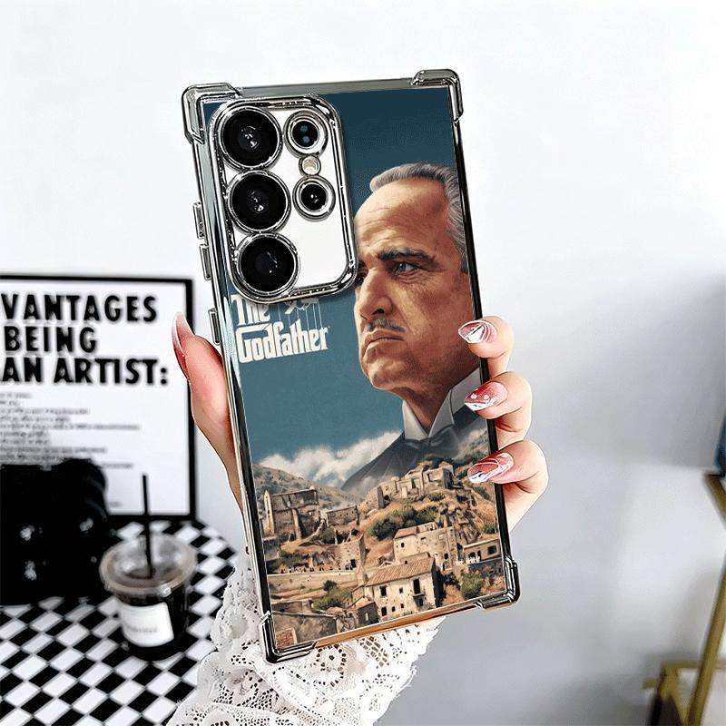

The Godfather TV Plating Phone Case For Samsung Galaxy S24 S25 FE S26 Edge S23 Ultra S22 S21 Plus S20 Anti-Fall Airabag Cover Samsung S24