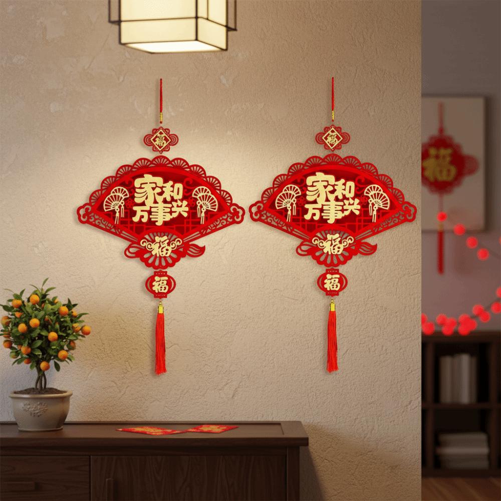 Handmade New Year Fu Character Pendants Flocking Red Fu Hanging Ornament Spring Festival