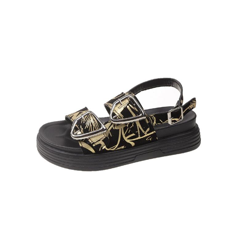 Fashion 2025 Brand Ladies Shoes Open Toe Women's Sandals Fashion Leopard Print Casual Summer Plus Size Comfortable Rome Flat Sandals