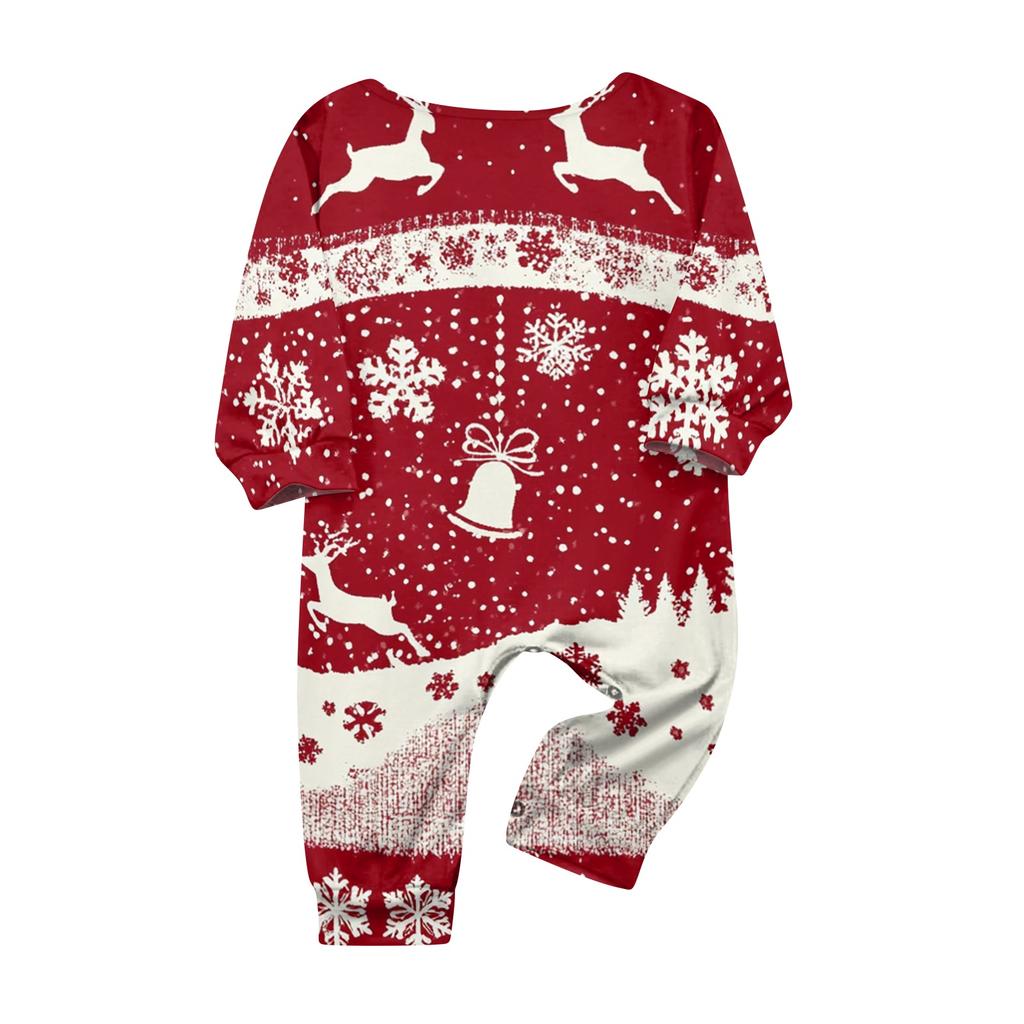 Matching Family Christmas Loungewear Set for Infants - Neck Long Sleeve and Long Pants