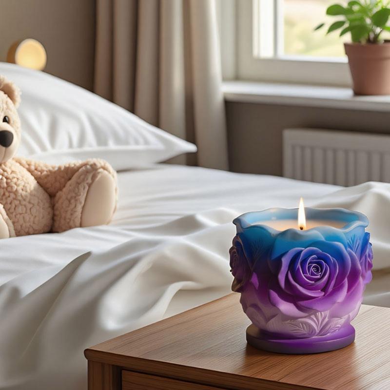 Practical Silicone Resin Mold with Detailed Rose Pattern Silicone Texture Perfect for Handmade Planter Craft Projects