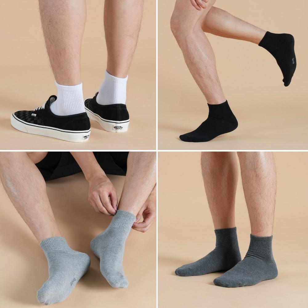 Sockpiens Men's Premium Short-Sleeve Sports Band Socks[7~9.5(US)6.5~9(UK)40~42.5(EU)] 8-Pair Set