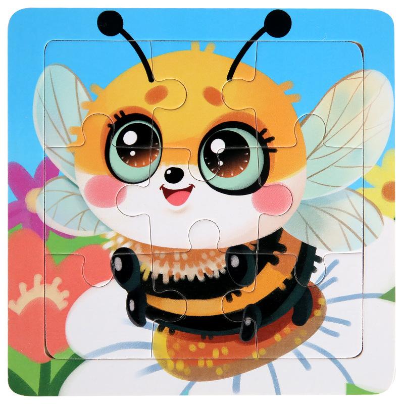 11cm Children Wooden Jigsaw Puzzle Games Cartoon Animal Vehicle Pattern Wooden 3d Puzzle Montessori Educational Toys