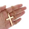 Gift Men Gold Color Black Minimalism Metal Cross Necklaces Cross Pendant Clavicle Chains Necklaces