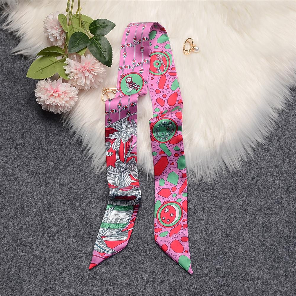 Luxury Horse Cloak Brand Scarf Fashion Design 100% Silk Scarf Women Headwear Skinny Bag Hair Scarves Neckerchief
