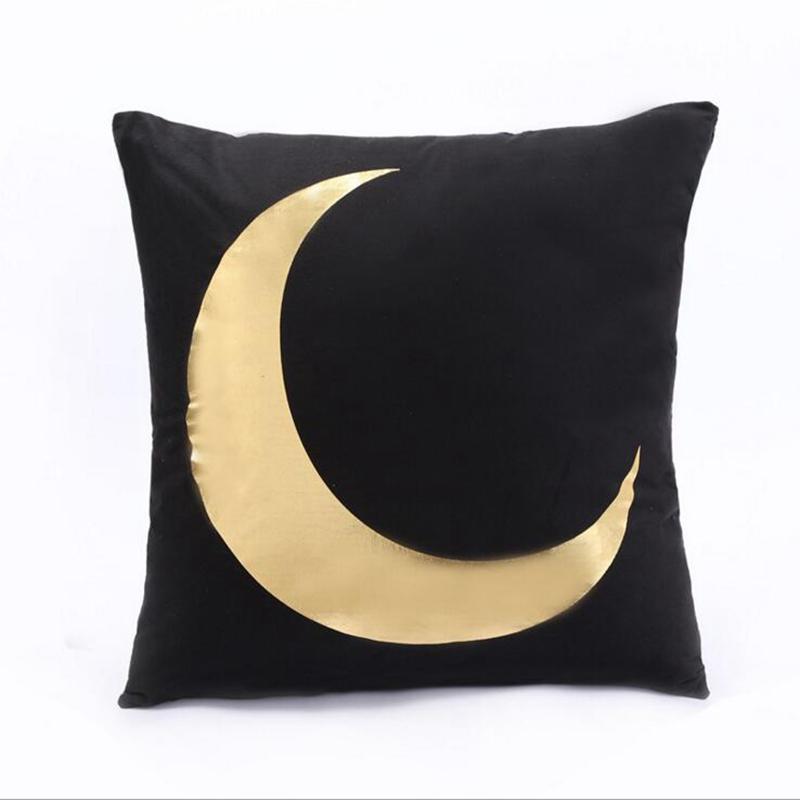 Love Christmas Style Black Soft Fabric Gold Print Pillowcase Home Hotel Bedding Room Decoration Pillowcase 45cm*45cm