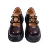 Frühling und Sommer Mehrfachschnallen Gürtel Dicke Sohle Mary Jane Retro Hohl Einzelne Schuhe Höherlegung College Leder Schuhe