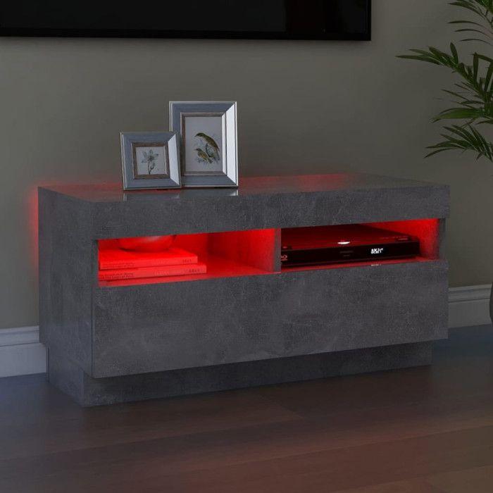 VidaXL Meuble TV avec Lumières LED, Armoire de Télévision, Meuble Télé de Salon, Armoire Basse Salle de Séjour Intérieur, 804449
